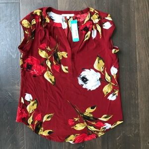 Fun2Fun Blouse, Burgundy, Size Small